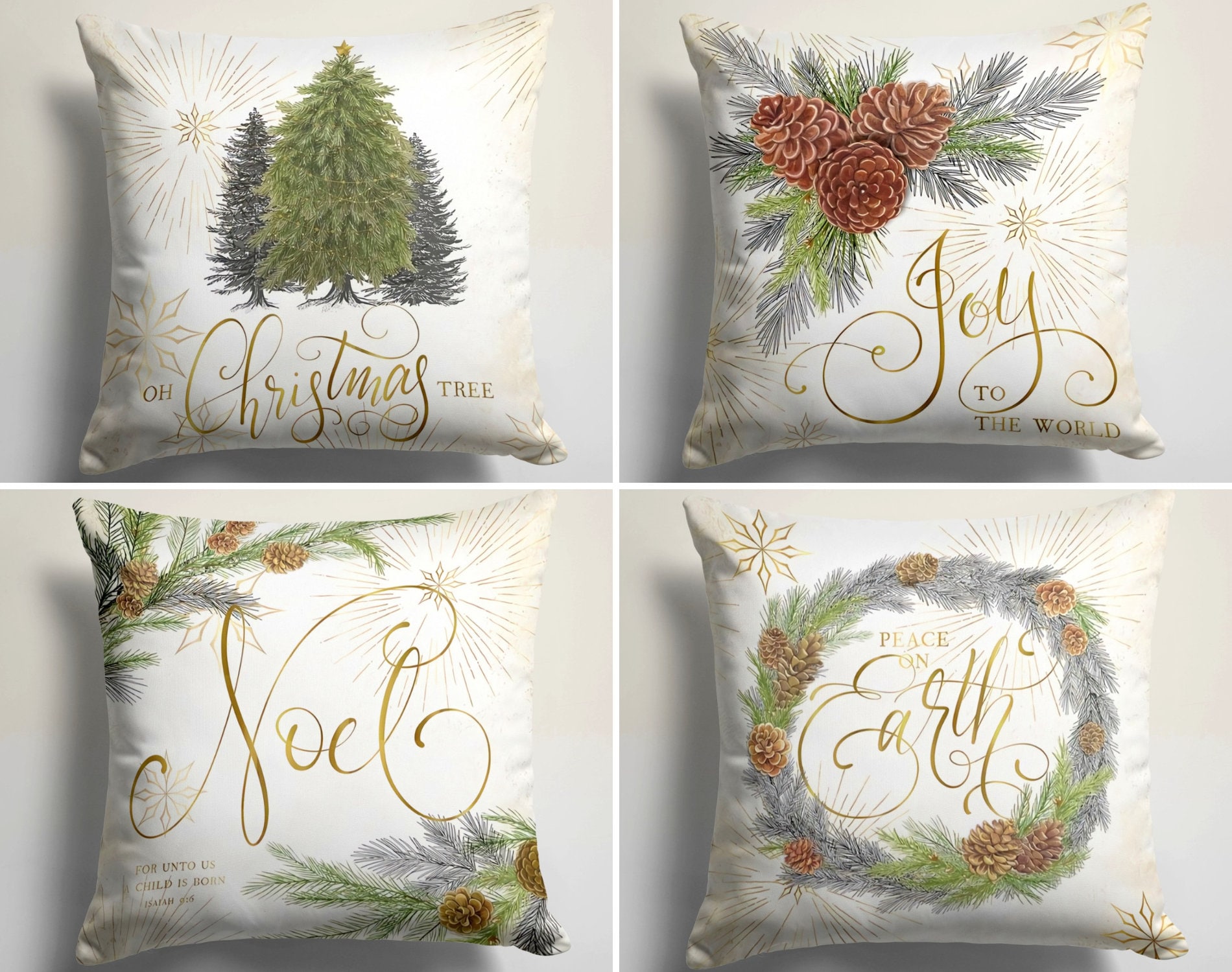 Decorative Christmas Pillow Cover Pine Tree Pillow Cover - Etsy