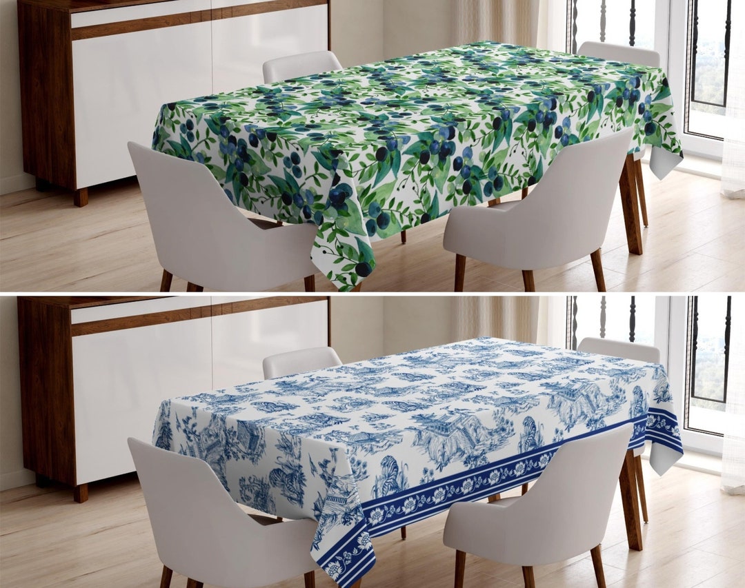 Olive Design Table Cover, Xmas Theme Tablecloth, Christmas Flowers