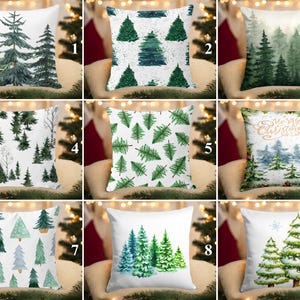 Woods Print Pillow Covers, Forest Pillow Case, Pine Tree Pillow Sham, New Year&#39;s Throw Pillow, Jungle Pillow, Winter Pillow, Christmas Decor