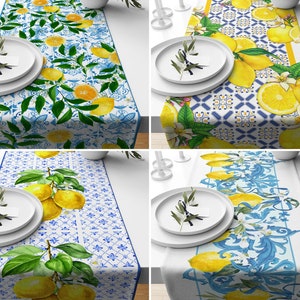 Lemon Style Runner, Lemon Table Topper, Decorative Table Cover, Lemon Design Tablecloth, Lemon Table Decor, Lemon Decor, New Home Gift