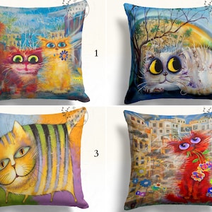 Lindo protector de almohada de diseño de gato, funda de almohada de gatito dulce, fundas de cojín de amigos felinos encantadores, funda de almohada de gato gatito, almohadas modernas