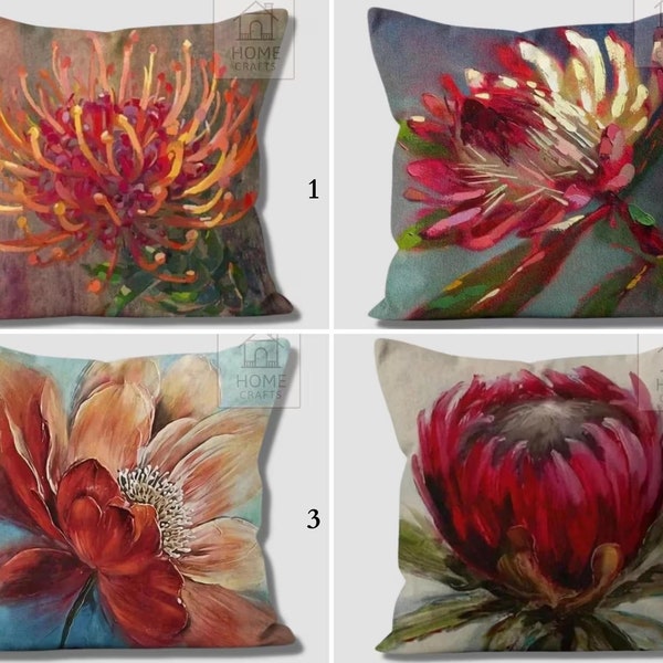 Red & Burgundy Flower Cushion Cover, Floral Throw Pillow, Floral Cushion Case, Decorative Pillow, Stunning Outdoor Pillow, Floral Pillow Top