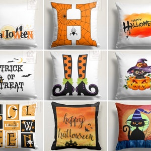 Halloween Pillow Covers, Fall Trend Pillow Case, Halloween Pillow Case, Orange Pumpkin Cushion, Halloween Decoration Pillow, Gothic Gift