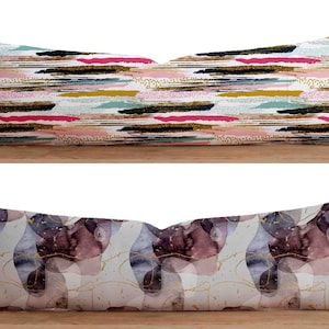 Abstract Bolster Pillow Cover, Modern Art Long Pillowcase, Art Boho Lumbar Cushion Cover, Luxury Pillow Top, Modern Long Pillow Sham