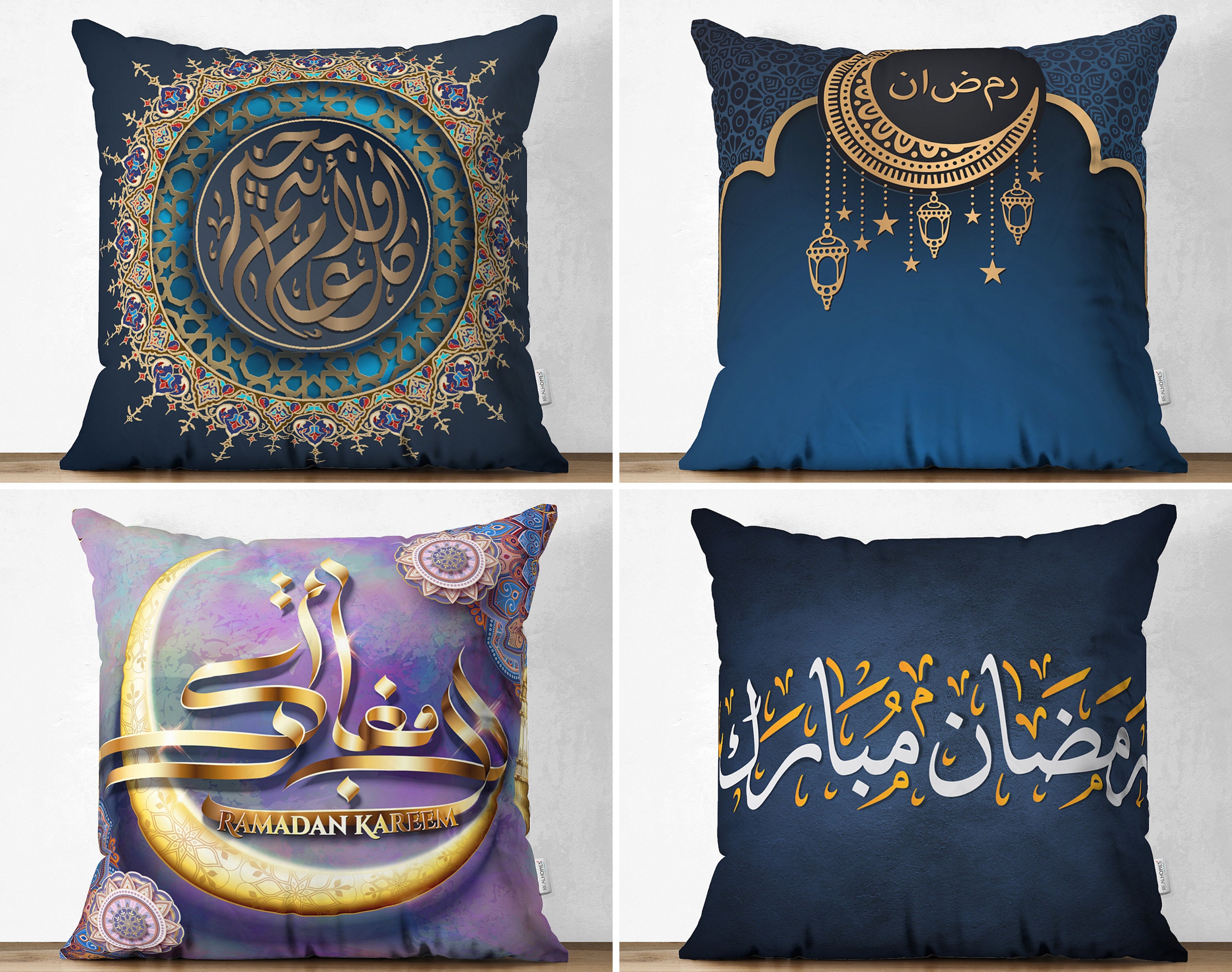 Nouveau Taie d'oreiller Ramadan décorations pour la famille, housse de  coussin en coton pour Ramadan, canapé, mosquée musulmane, 45x45cm Fanlys –  housse Pilone