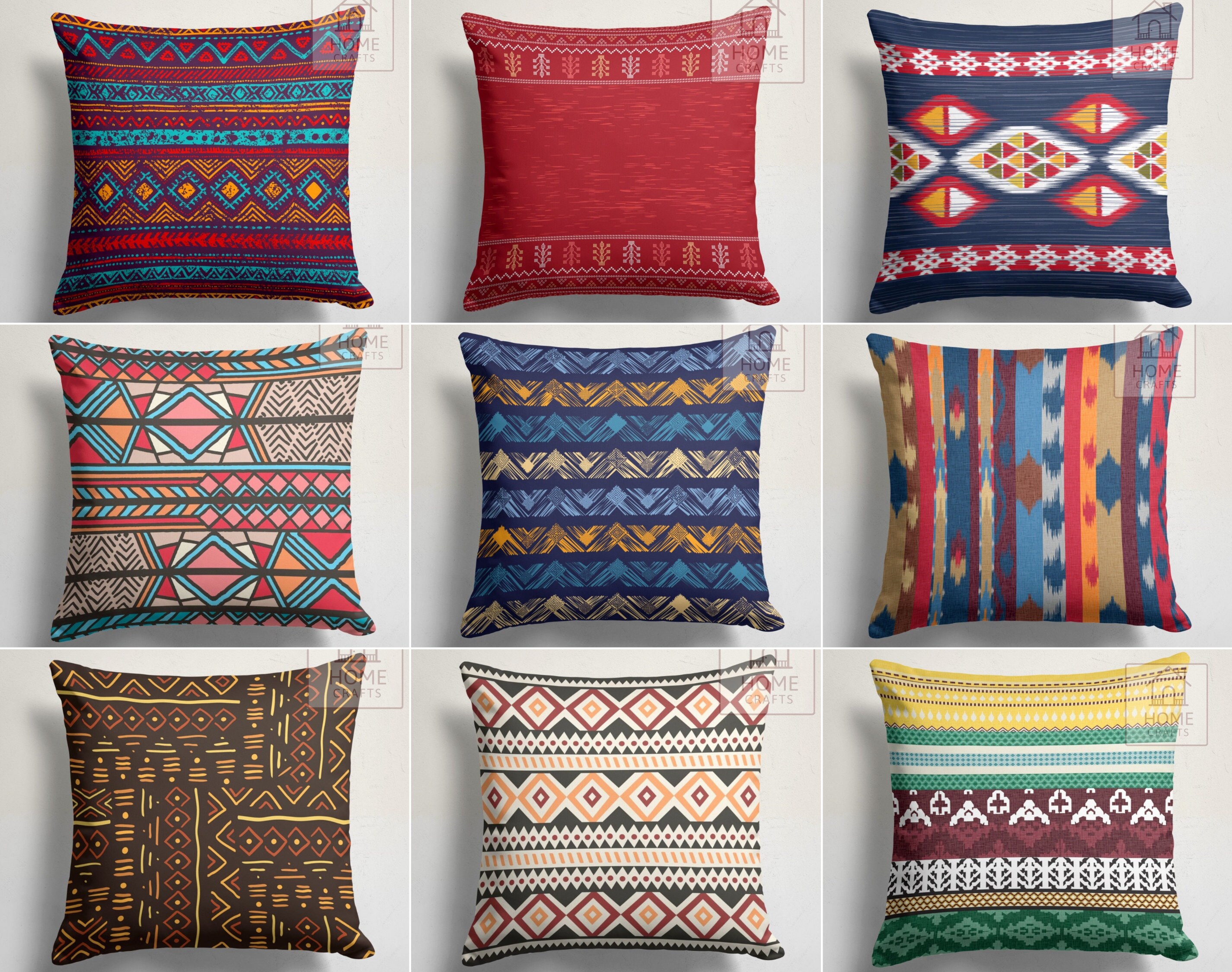 Multi Color Pillow Case, Rug Design Pillow Cover, Kilim Pattern Cushion Case, Geometric Pillow Top, Ethnic Home Decor, Authentic Pillow Sham
