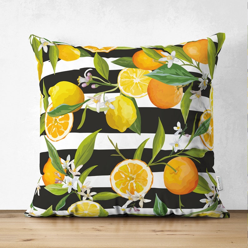 Lemon Pillow Covers, Outdoor Patio Decor, Housewarming Gift Pattern #1