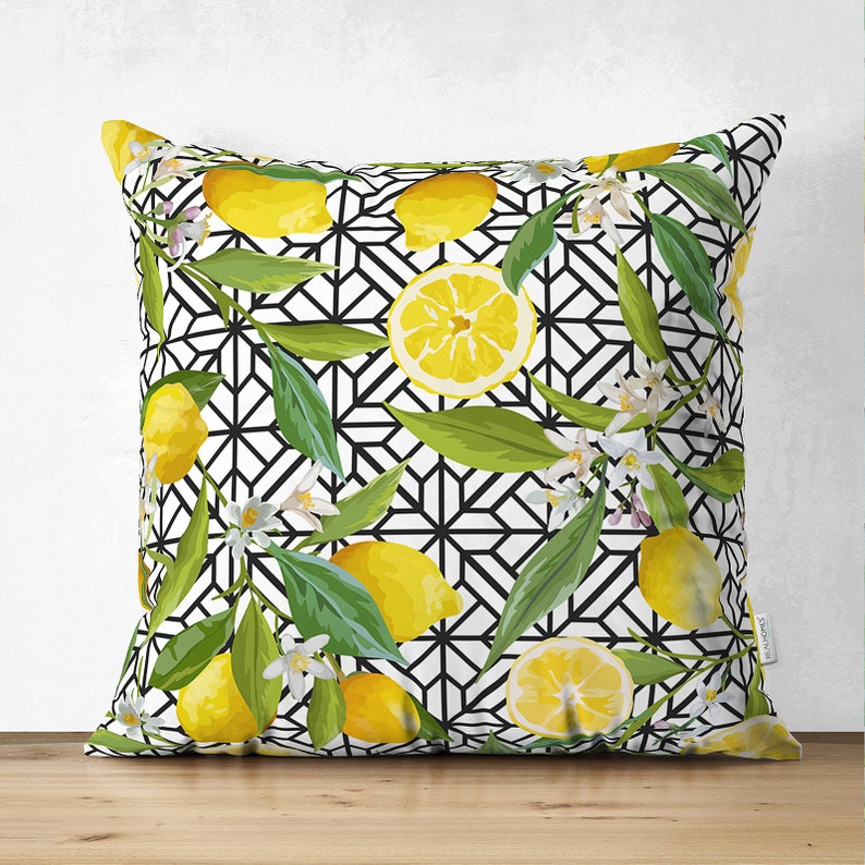 Lemon Pillow Covers, Outdoor Patio Decor, Housewarming Gift Pattern #2
