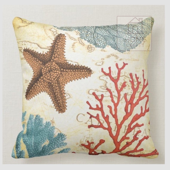 Red Nautical Throw Pillow Covers Starfish Pillowcase Red Nautical Throw Cushion Decorative Marine Pillow Nautical Decor Cushion Etsy Canada