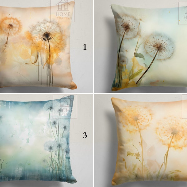 Dandelion Pillow Slipcovers, Soft Cushion Case, Spring Floral Home Accessories, Nature Inspired Throw Pillow Cover, Botanical Pillow Sham