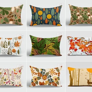 Fall Decor Pillow Covers, Pillowcase for Farmhouse Decorations, Fall Throw Lumbar Pillow Cover, Autumn Leaves Decorations Throw Cushion Case