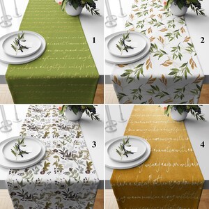 Camino de mesa con caligrafía de lujo, elegantes manteles escritos a mano, decoración de mesa de comedor con estilo tipográfico vintage clásico, camino de mesa minimalista