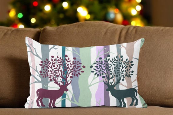 Deer Rectangle Pillow Cover Christmas Pillow Case Deer Throw Pillow Deer Print Cushion Case Deer Lovers Gift Stag Pillows Forest Decor Etsy Canada