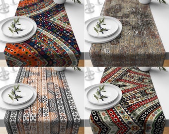 Chemin de table ethnique à motif aztèque, napperon design, chemin de table coloré, drap de table à motif ethnique, nouveau chemin de table décoratif