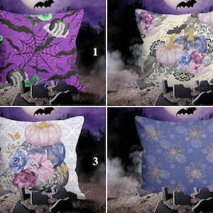 Halloween Pillowcase, Bat Pattern Pillow Sham, Spider Style Cushion Cover, Purple Halloween Pillow Cover, Haunted House Pillow Top