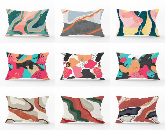Multicolor Abstract Pillow Cover Modern Art Pillow Case Abstract Themed Pillow Topper Boho Cushion Cover Abstract Decorative Pillow Sham Etsy Canada