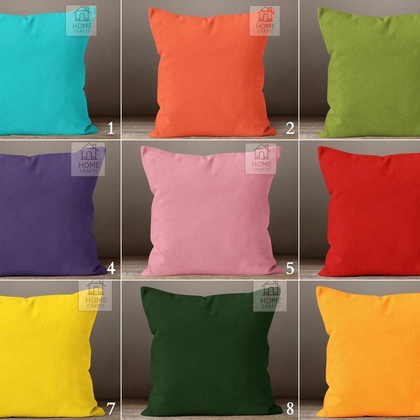 Solid Color Sofa Pillow Sham, Stylish Decorative Cushion Cover, Soft Square Pillow Case, Plain Color Pillow Cover, Comfy Toss Pillow Topper