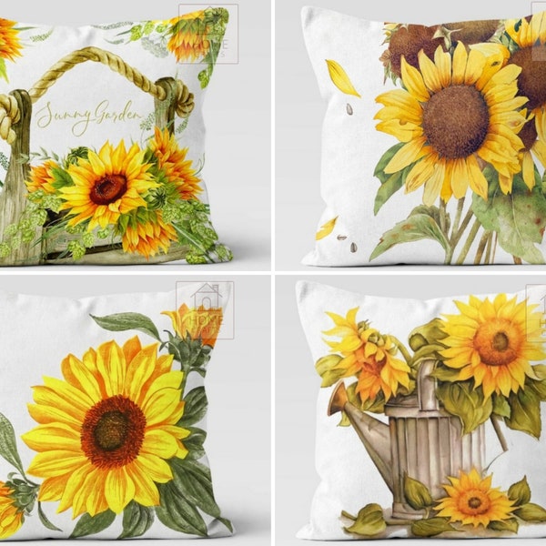 Sunflower Pillow Cover Etsy