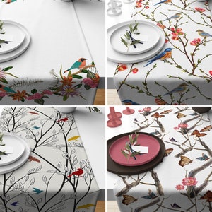 Schmetterling Tischläufer, Tropisches Tischlaken, Frühling Tischläufer, Floral Design Läufer, Home Decor