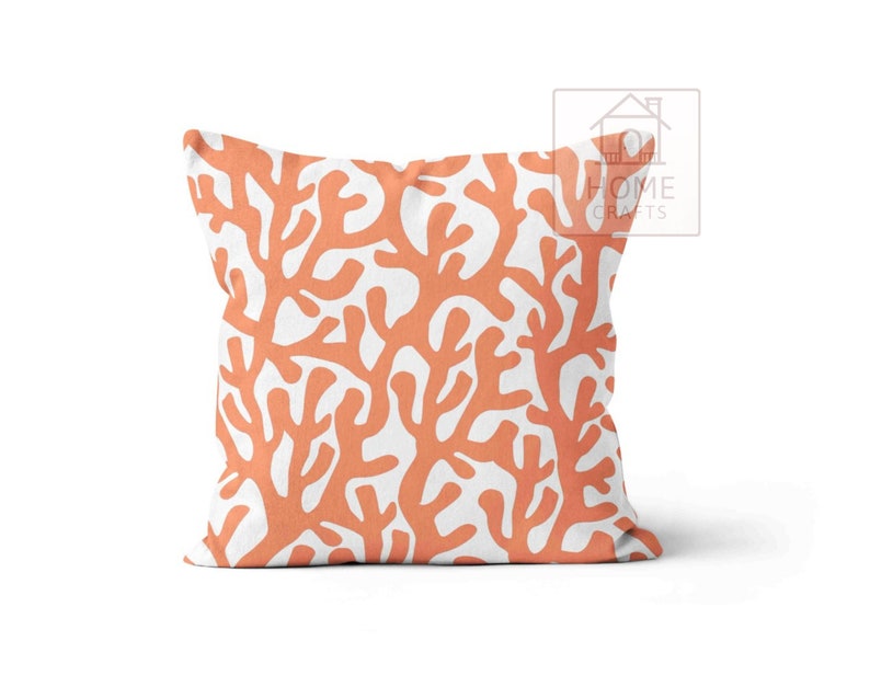 Marine Pillow Case Coral Accent Pillow Cover Coral Pattern Etsy