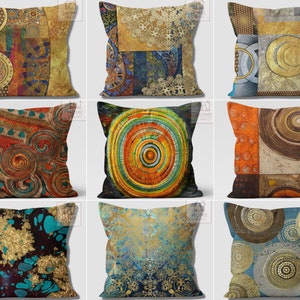 Abstract Pillow Cases, Multicolored Pillow Cover, Motley Cushion Case, Decorative Pillow with Different Size Options, Any Size Pillow