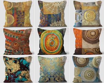 Abstract Geometric Pillow Cover, Modern Circle Print