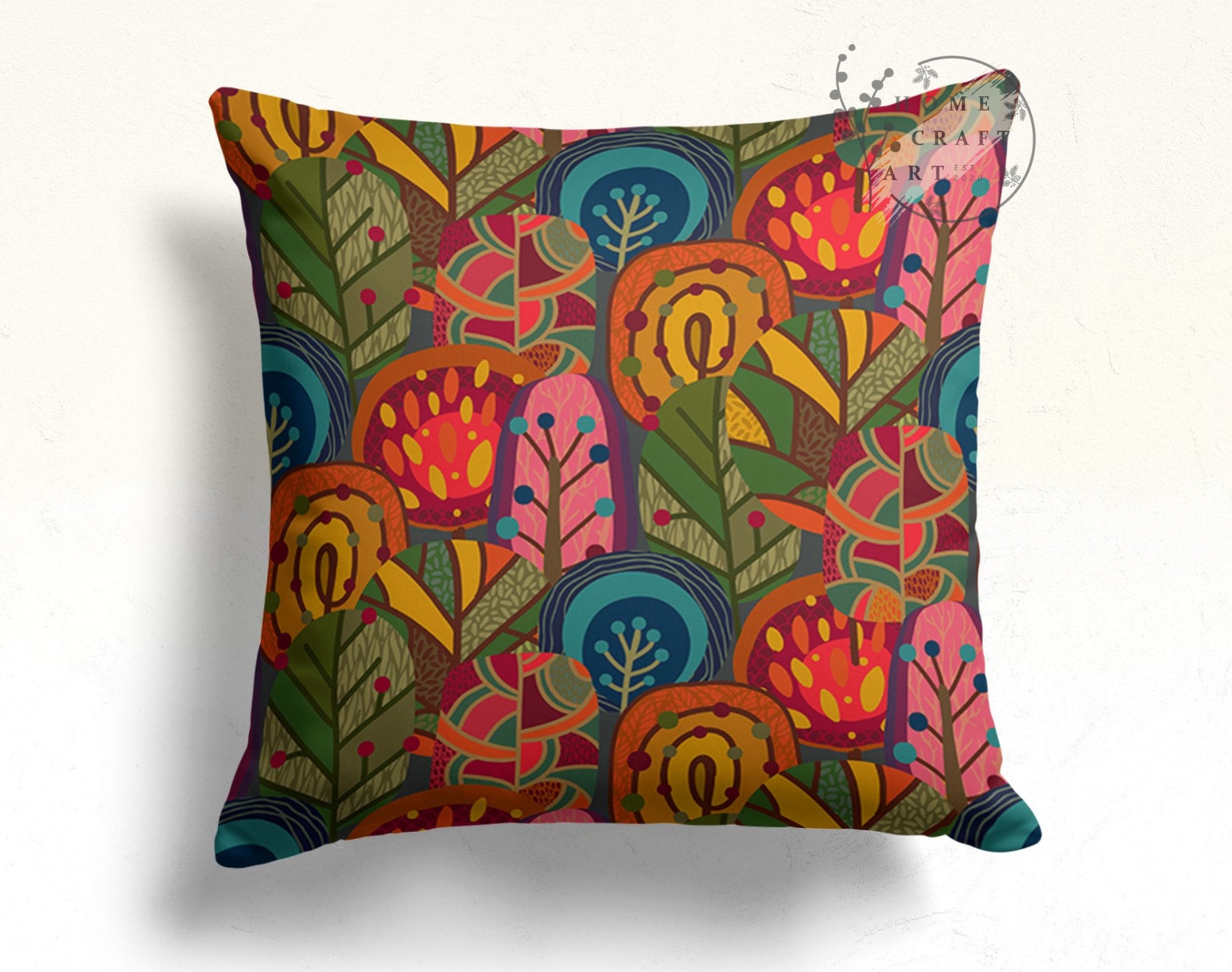 Decor R Covers Retro Urban Houses Pillow Covers, Watercolor Pillowcase, Botanic Home ...