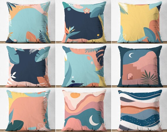 Light Pink Blue Abstract Pillowcases Comfy Luxury Throw Pillow Covers Cozy Sofa Pillow Shams Modern Interior Design Housewarming Gifts Etsy Ireland