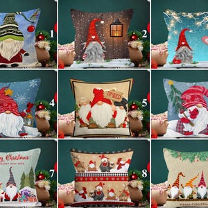 Weihnachten Wichtel Kissenbezüge, Weihnachtsmann Kissen Sham, Noel Kissenbezug, dekorativer Kissenbezug Schneeflocke, Winter Wohndekor, Weihnachtsgeschenk