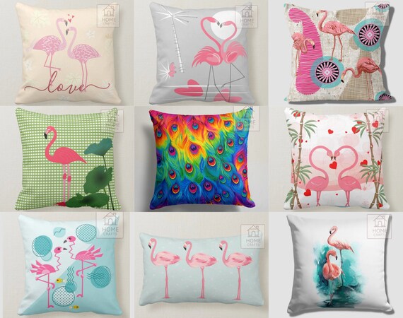 Flamingo Print Pillow Covers Soft Pink Pillowcase Comfy Cushion Case Flamingopattern Pillow Shams Multicolor Outdoor Sofa Design Etsy