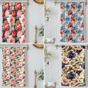 Vintage Rose Kitchen Towels, Shabby Chic Flowers Hand Towel, Romantic Cottagecore Tea Towel, Floral Dish Drying Towel, Country Kitchen Linen
