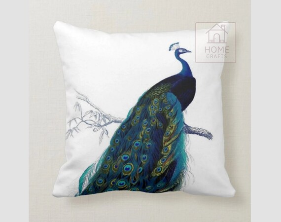 Peacock Outdoor Pillow Case Peacock Cushion Cover Peacock Throw