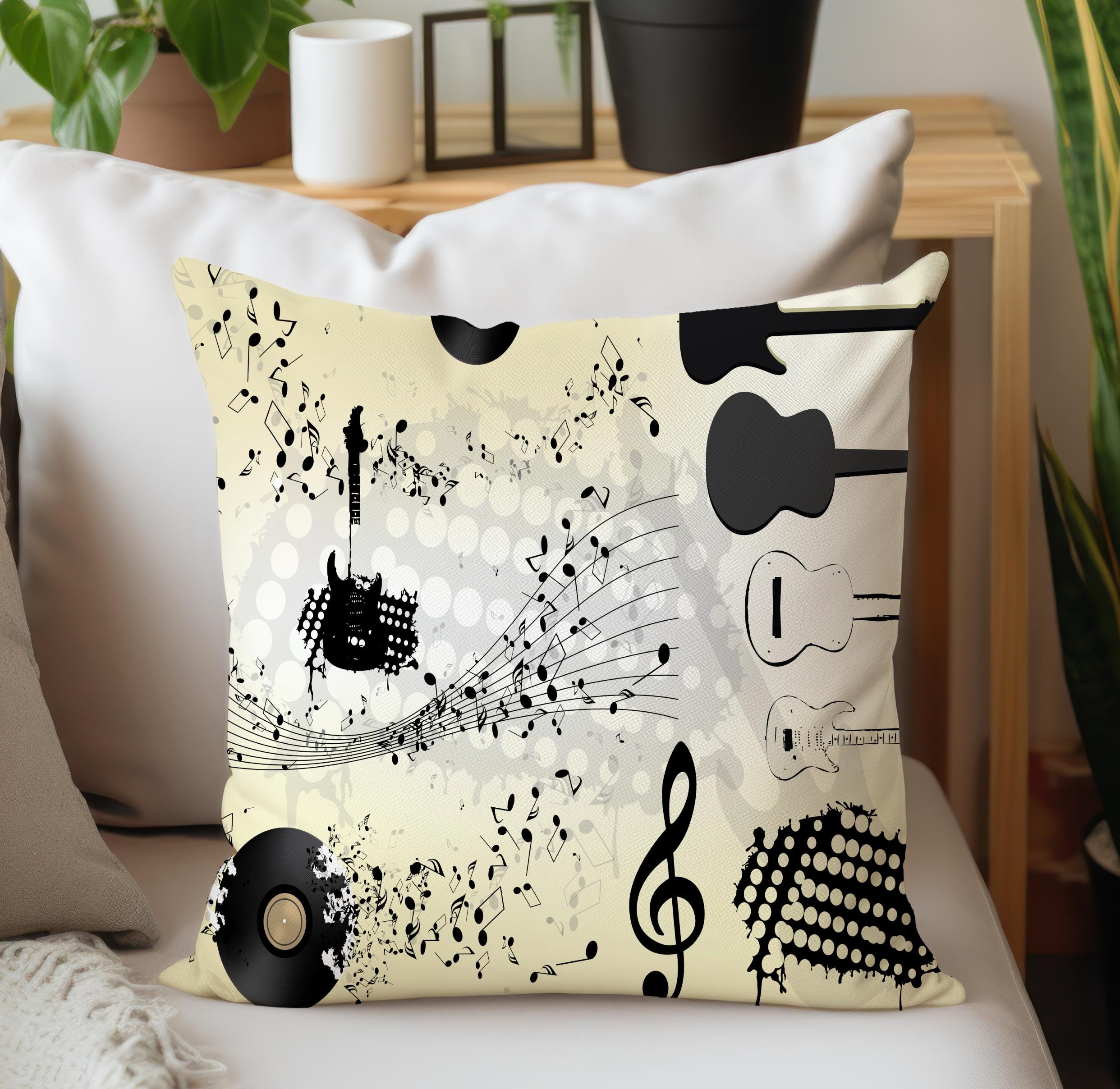 Music Lover Throw Pillow Cover, Piano Jazz Note Pattern Decor - Etsy