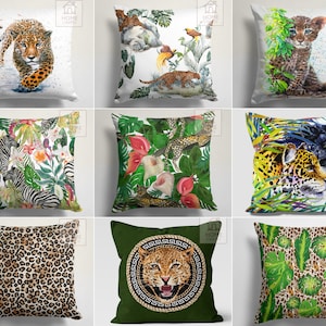 Leopard Pillow Covers, Cheetah Pillow Case, Leopard Throw Cushion Covers, Decorative Pillows, Animal Print Pillow Top, Home Gift, Home Decor