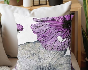 Lilac Dandelion Throw Pillow Cover - 12x20 Inch Decorative Boudoir Cushion Case
