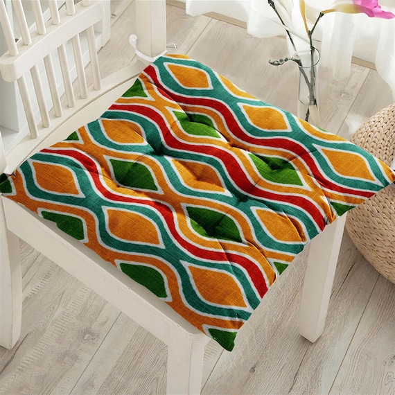 Retro Seamless Pattern Chair Pads Vector Design Puffy Seat Cushions Boho Seat Pad Geometric Outdoor Fluffy Chair Cushion Abstract Decor Etsy Canada