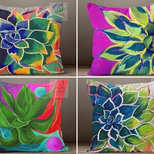 Funda de almohada con diseño de suculentas, funda de almohada con plantas del desierto, cojín decorativo de cactus, almohada para sofá de porche, funda de cojín para exteriores, decoración de dormitorio
