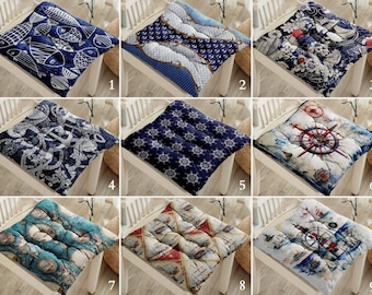 Nautical Puffy Seat Cushions, Marine Seat Pads, Outdoor Chair Cushion, Sailboat Cushion Pads, Premium Quality Bench Cushion, Coastal Decor