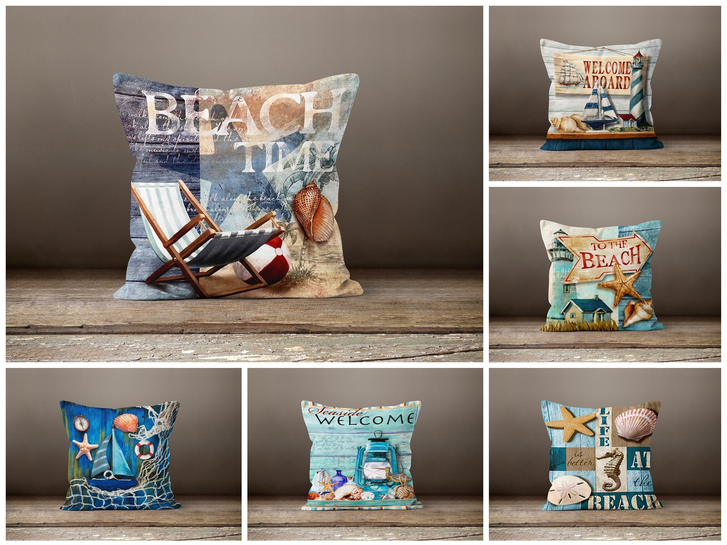 Beach Outdoor Pillows Beach Theme Pillow Cases Beach House Etsy