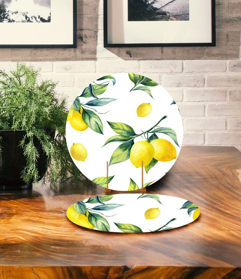 Lemon Placemat Set Lemon Table Mat Lemon Kitchen Etsy