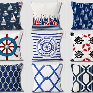 Windjammer Cushion Covers, Nautical Throw Pillows,  Decorative Pillow Cover, Sailboat Cushion, Marine Cushion Case, Boat Pillows, Home Decor
