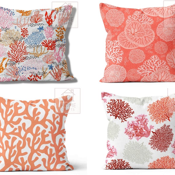Coral Pillow Case Etsy