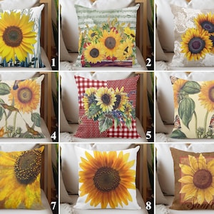 Sunflower Pillow Covers, Yellow Floral Pillowcases, Sunflower Accent Pillow Shams, Sunflower Throw Pillow Slip, Summer Trend Cushion Case