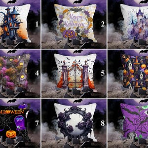 Halloween Pillow Cases, Ghost Pumpkin Pillow Sham, Haunted House Pillow Cover, Spooky Black Cat with Witch Hat Cushion Case, Halloween Gift