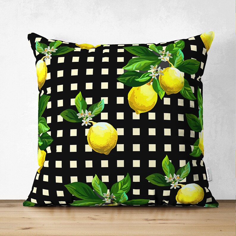 Lemon Pillow Covers, Outdoor Patio Decor, Housewarming Gift Pattern #3