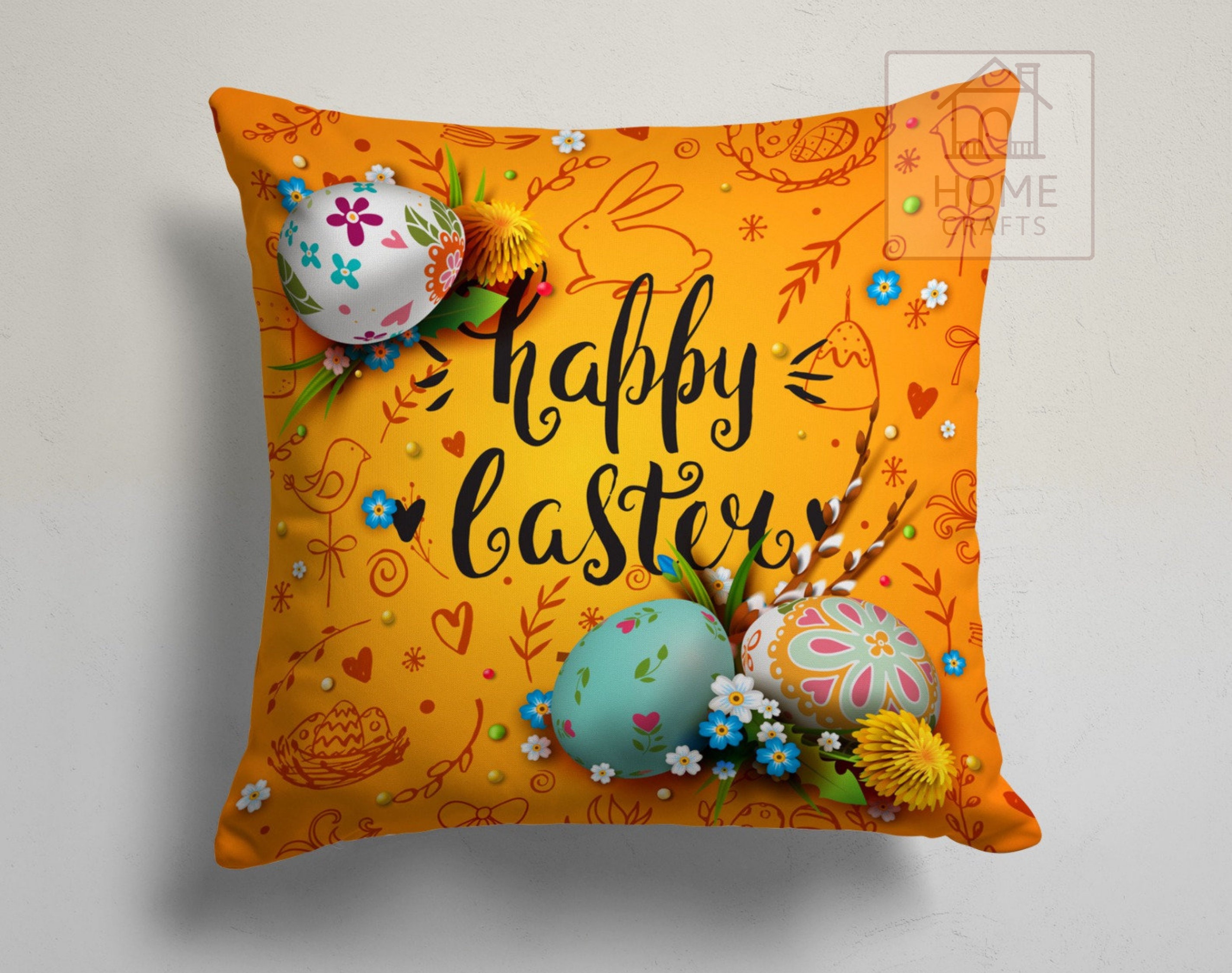 New Custom Easter Eggs Pillow Case Sofa Cushion Cover for Home