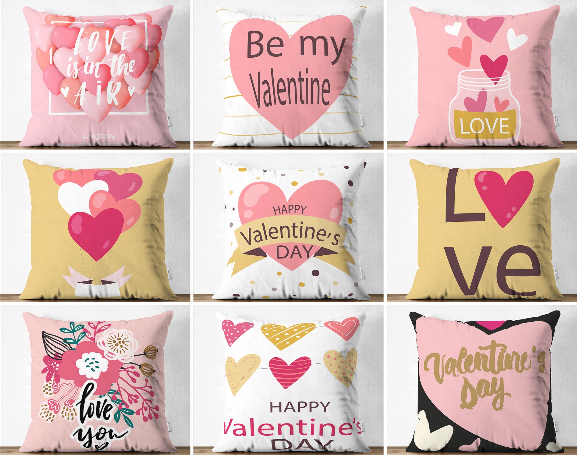 Amour Design Pillow Covers Happy Valentines Day Pillow Sham - Etsy Hong Kong