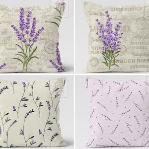 Lavender Pillow Cover, Lilac Floral Pillow Case, Flower Accent Cushion Cover, Flower Outdoor Pillow, Lavender Sofa Pillow, Home Decor