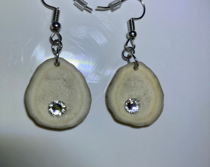 Antler dangle earrings with Swarovski crystals