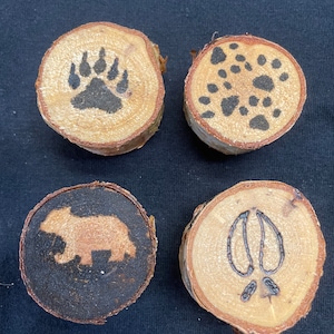 Wood burnt magnets